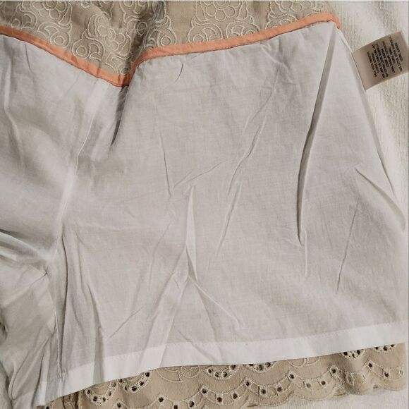 Anthropologie Elevenses Linen Blend Embroidered Shorts Size 6 - Picture 7 of 13